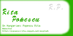 rita popescu business card